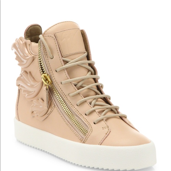 💋Giuseppe Zanotti Leather Wings High-Top Sneakers - Picture 1 of 7